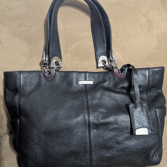Calvin Klein Handbags - Calvin Klein Black Leather Tote